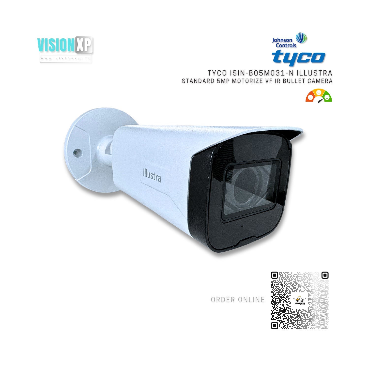 Tyco Illustra ISIN-B05M031-N Standard 5MP Motorize VF IR Bullet Camera Tyco Illustra ISIN-B05M031-N Standard 5MP Motorize VF IR Bullet Camera